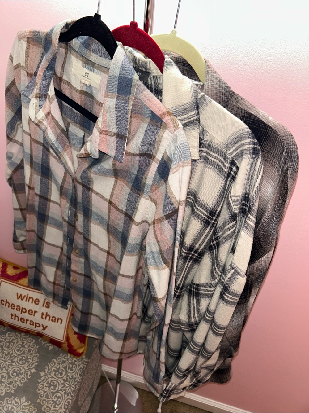 3 Women’s Plaid Button-Down Shirts